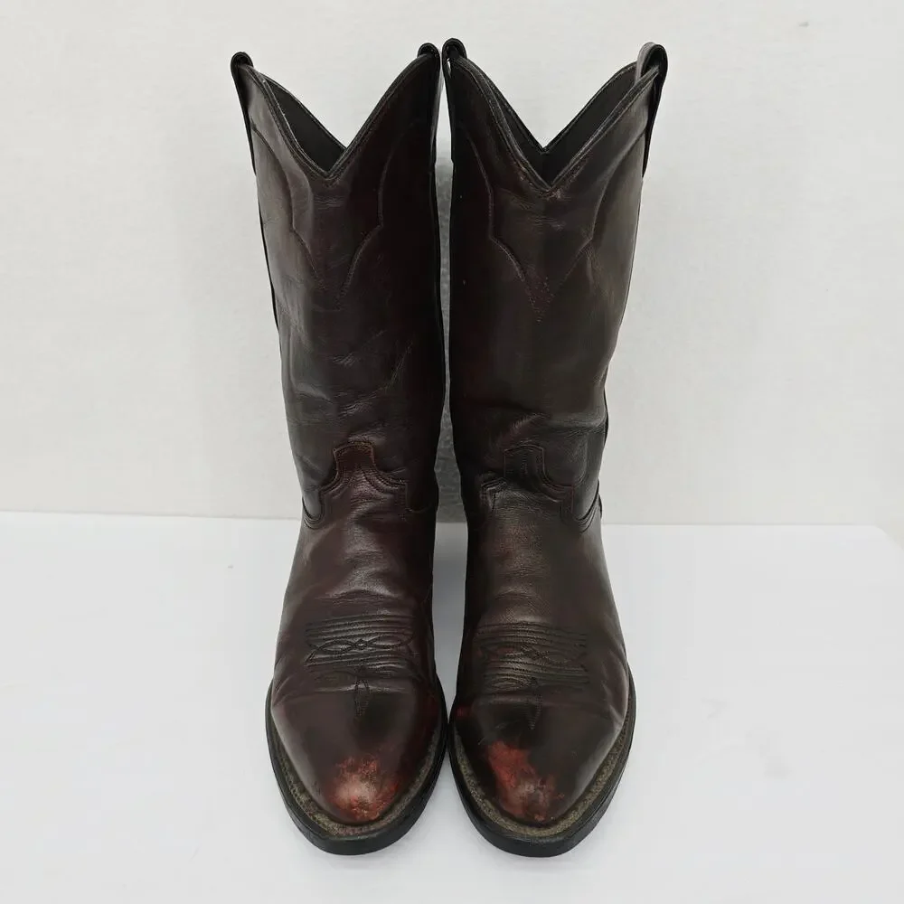 Vintage Men's Western Cowboy Boots Brown 10